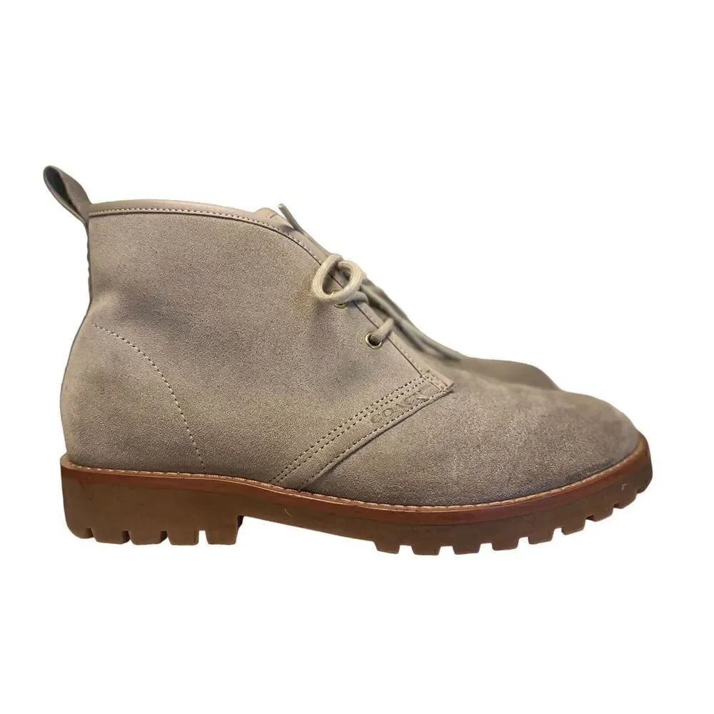 COACH Men's Desert Lace-Lace-Up Boot Tan Nuetral Sand Men's Size 8D